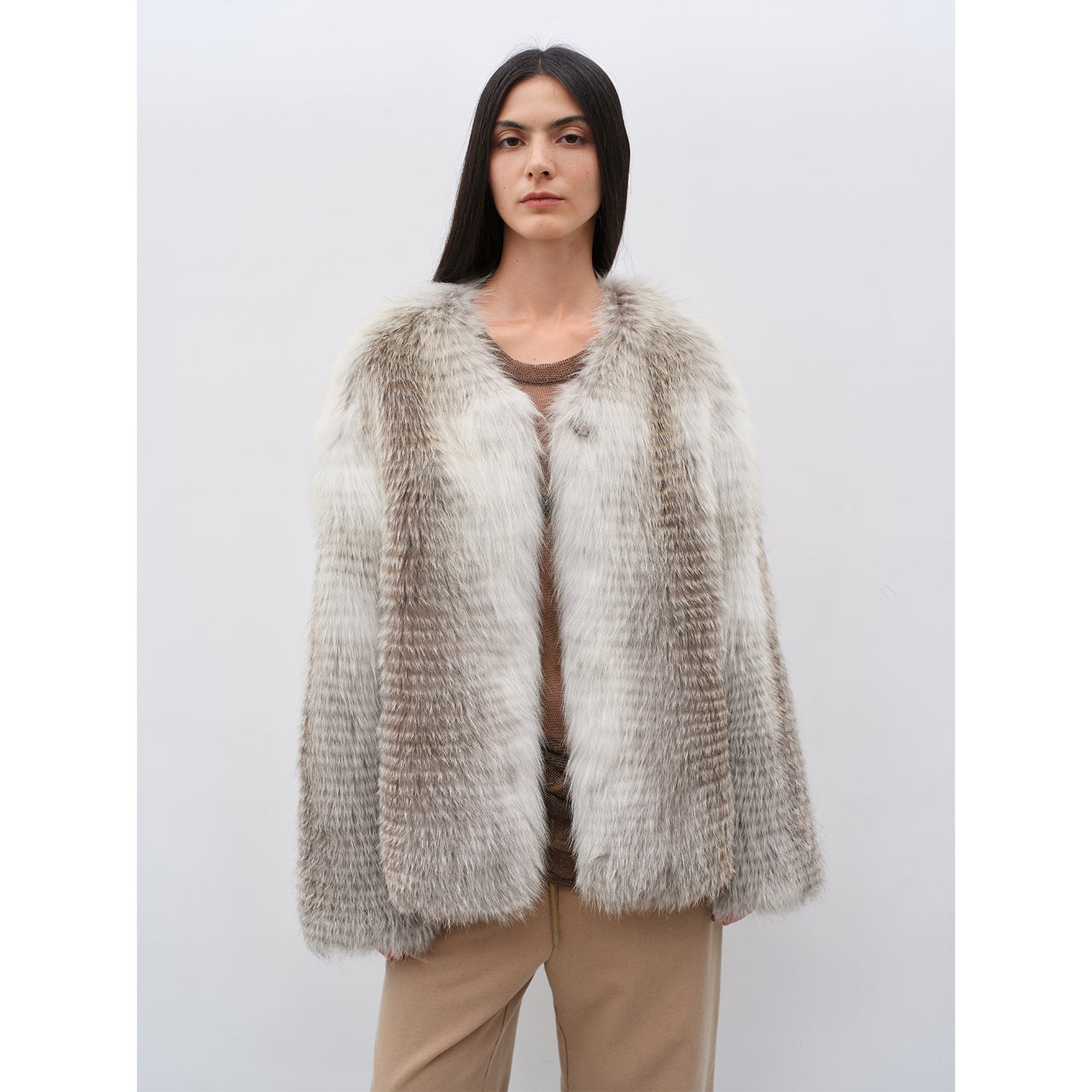 Romantic Nordic Imported colorful fox fur coat