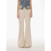 “Denimism”Fashionable Heavy Industry Washed Three-dimensional Versatile Slimming Slightly Flared Denim Trousers