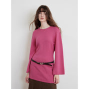 "Autumn Sweet Cheese" merino wool fashionable waist slimming trumpet sleeve sweater for women