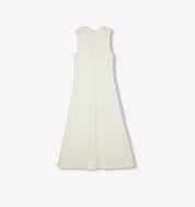 Lightweight and zero-pressure cupro linen textured anti-wrinkle V-neck sleeveless A-line dress