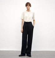 Wool Blend High-Waisted Slimming Suit Pants for Women