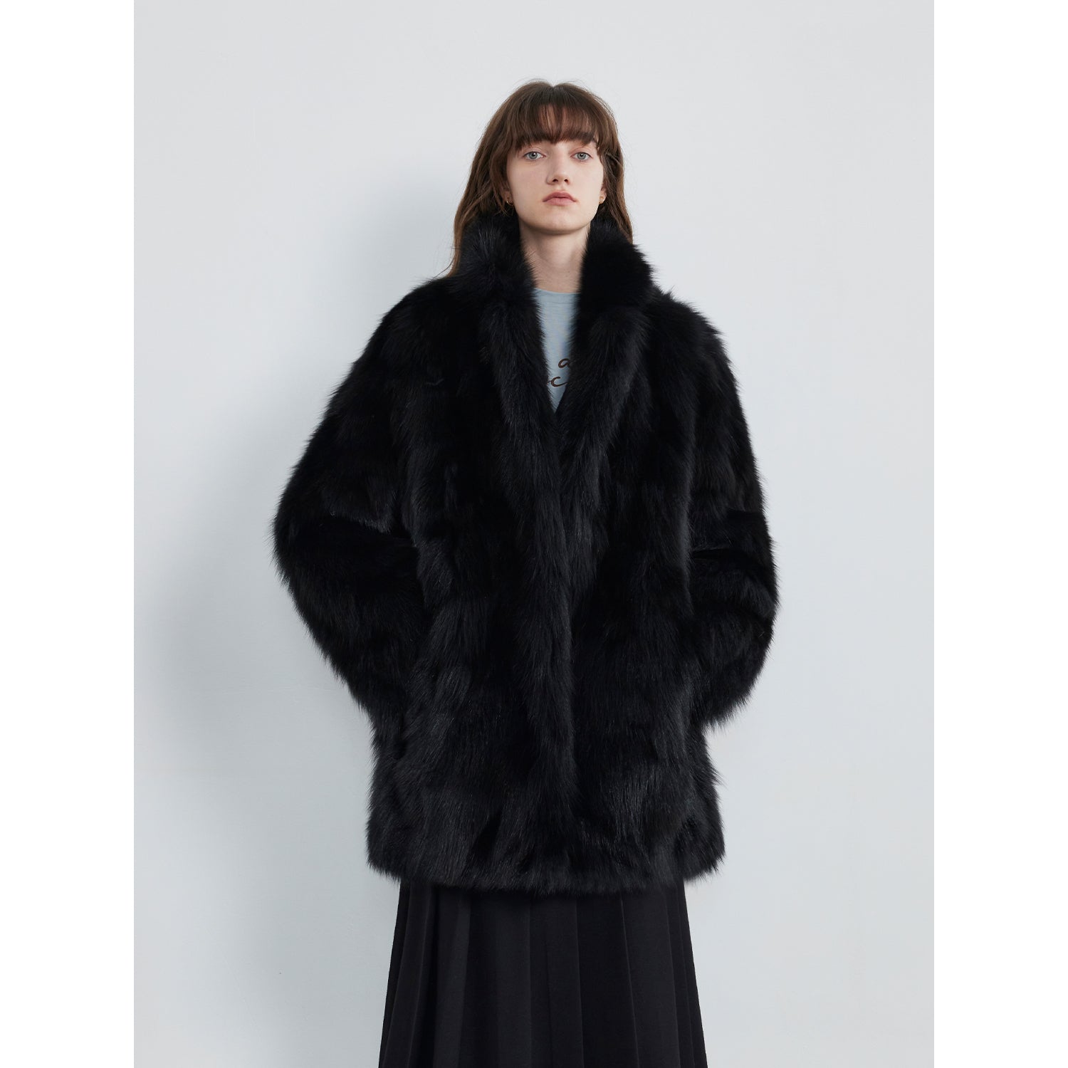 Light Years Away Imported Crown Grade Fox Fur Fashion Light Luxury Style Suit Collar Mid-Length Fur