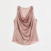 "Light and Elegant in Summer" Retro Plaid/Heavy-duty Meteor Hot Diamond Waist Vest Summer