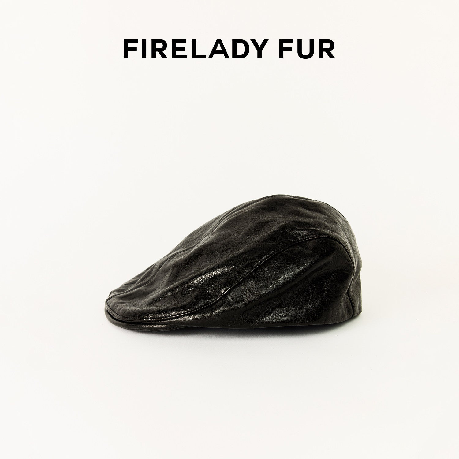 Firelady Fur | Women‘s Leather Beret in Distressed Denim with Waxed Velvet Flock