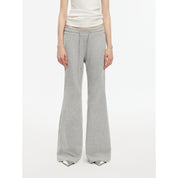 "American High Street" air-spun OE cotton fashionable low-rise fit wide waist drawstring flared pants