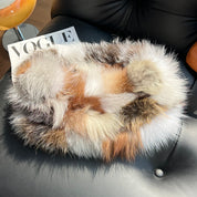 Fox fur scarf autumn and winter thickened warm pullover neck scarf