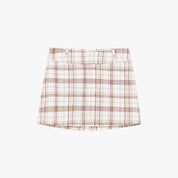 "Plaid Sketch" Vintage Linen Shirt Skirt Two-Piece Spring