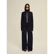 Textured Fine Wool Four-Button Wide-Leg Trousers"Urban Film ”