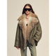 Firelady Women's Sheepskin Parka coat with Two-Tone Toscana Coyote Fur Collar“Wilderness Parka”