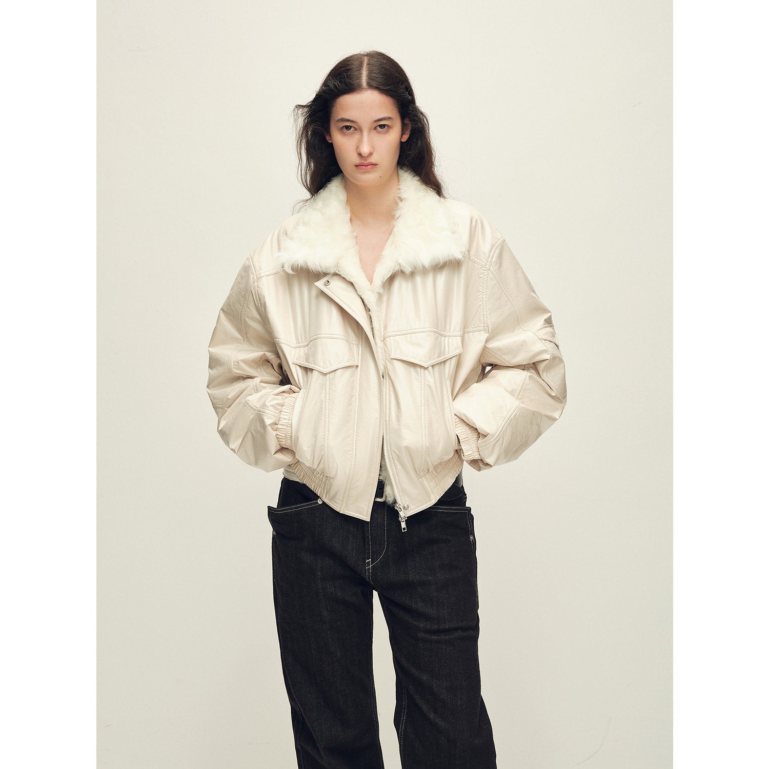 Firelady Fur Women's Multi-Color Fur Collar Parka - Pilot Jacket Style "Serene Heat Island"