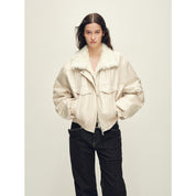 Firelady Fur Women's Multi-Color Fur Collar Parka - Pilot Jacket Style "Serene Heat Island"