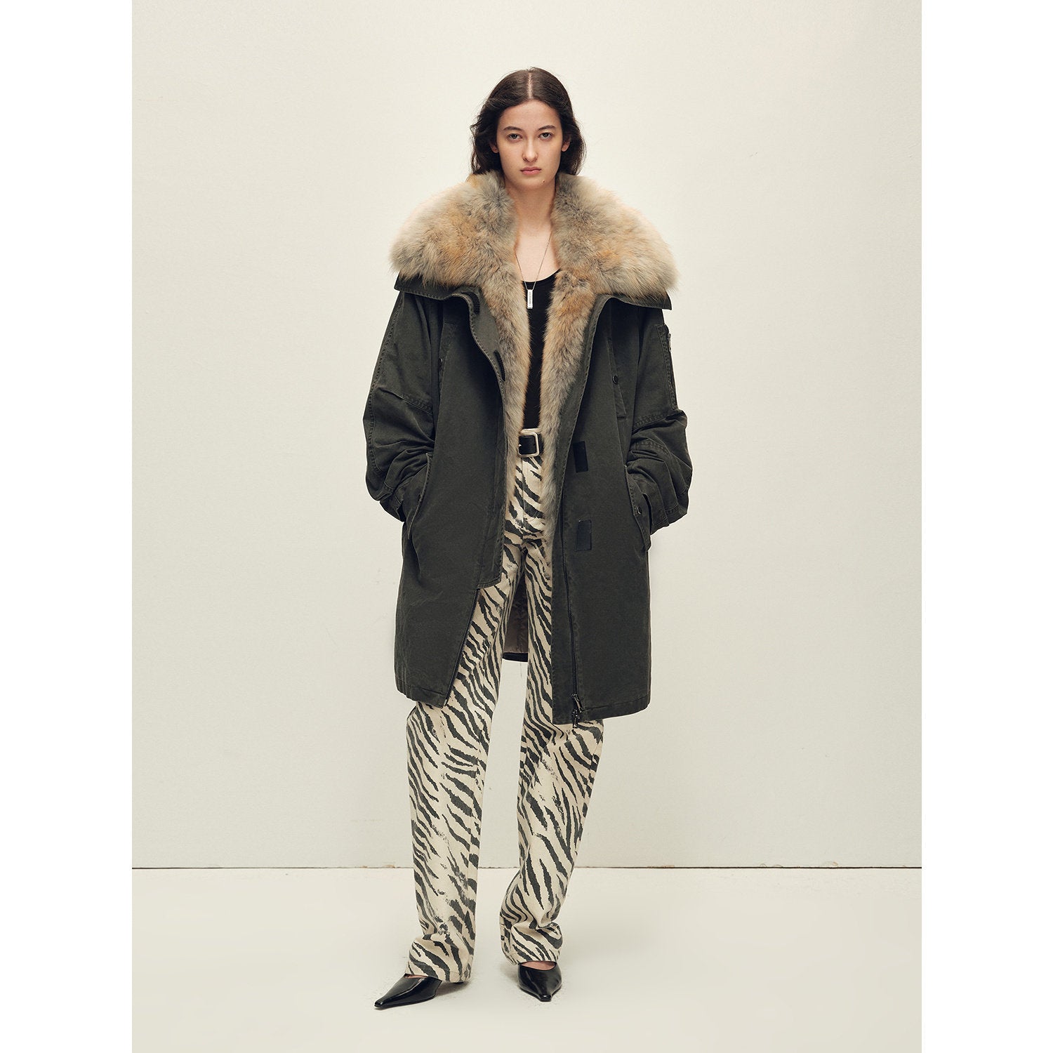 Firelady Fur Women's OVERSIZE Raccoon Fur Down Parka with Multi-Wear Design "Swan Feather Collection"