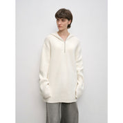 "Autumn Ticket" Simple and versatile Zhongding 30s wool blend hoodie zipper round neck sweater