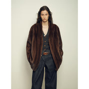 Firelady Fur Imported Kopenhagen Purple-Label Female Mink Full-Skin Woven V-Neck Fur Coat “Fairy Mountain Dew”