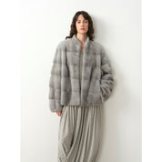 Imported purple label mink coat horizontal ridge leaning against the ridge craft mink fur coat