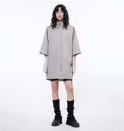 Workplace Siren Style College Style Silhouette Splicing Fashion Design Pullover Shirt