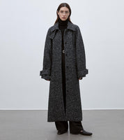 "Moonlit Veil"Straight-cut Raglan Sleeve Double-layer Collar Wool Coat for Women