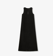 "Corridor Stride" skin-friendly and delicate imported acetate wool slimming hollow neckline A-line dress