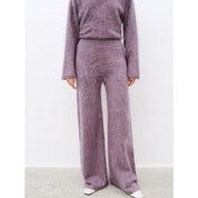 "Half-Ripe Winter" Cashmere Comfortable Loose-Fit Crewneck Sweater and Straight-Leg Knit Pants Set