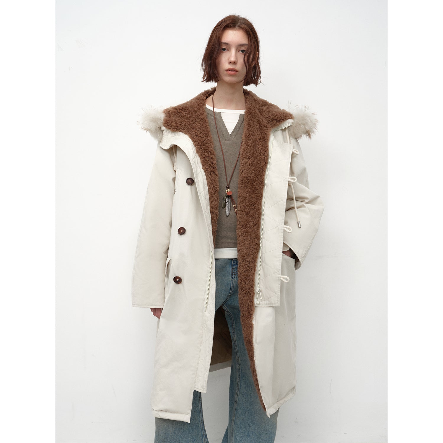 “Manchester City Old Stories II”shearling lining long raccoon fur collar 90 duck down parka