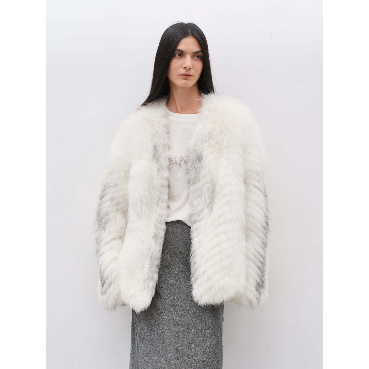 Yukino Dream Imported Colorful Fox Fur Coat from Finland