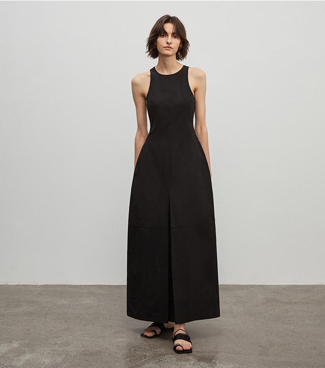 "Plain Poetry" functional style sleeveless dress female French style new temperament slim Hepburn little black dress long skirt