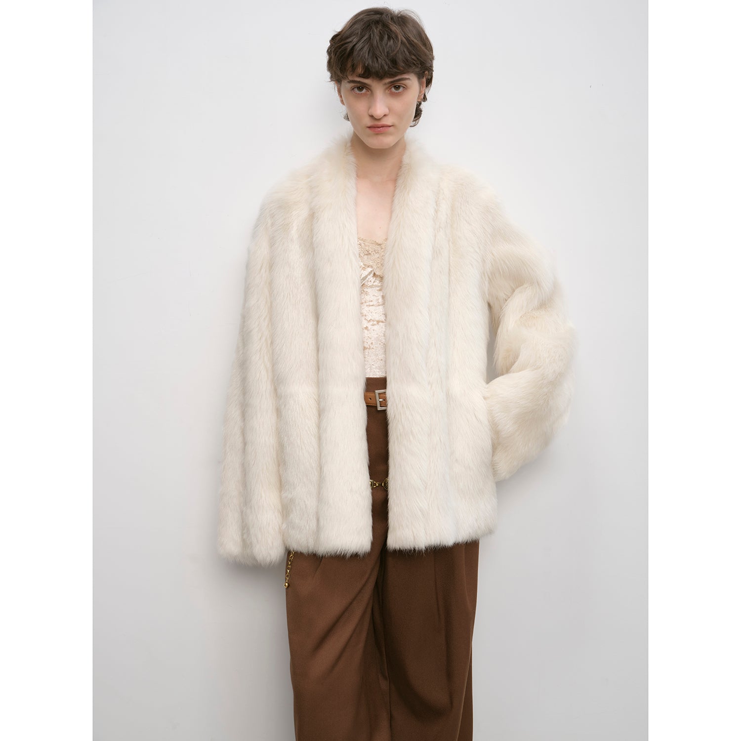 "Winter Love Island"Tuscan fur one-piece coat women's long hanging collar straight fur coat