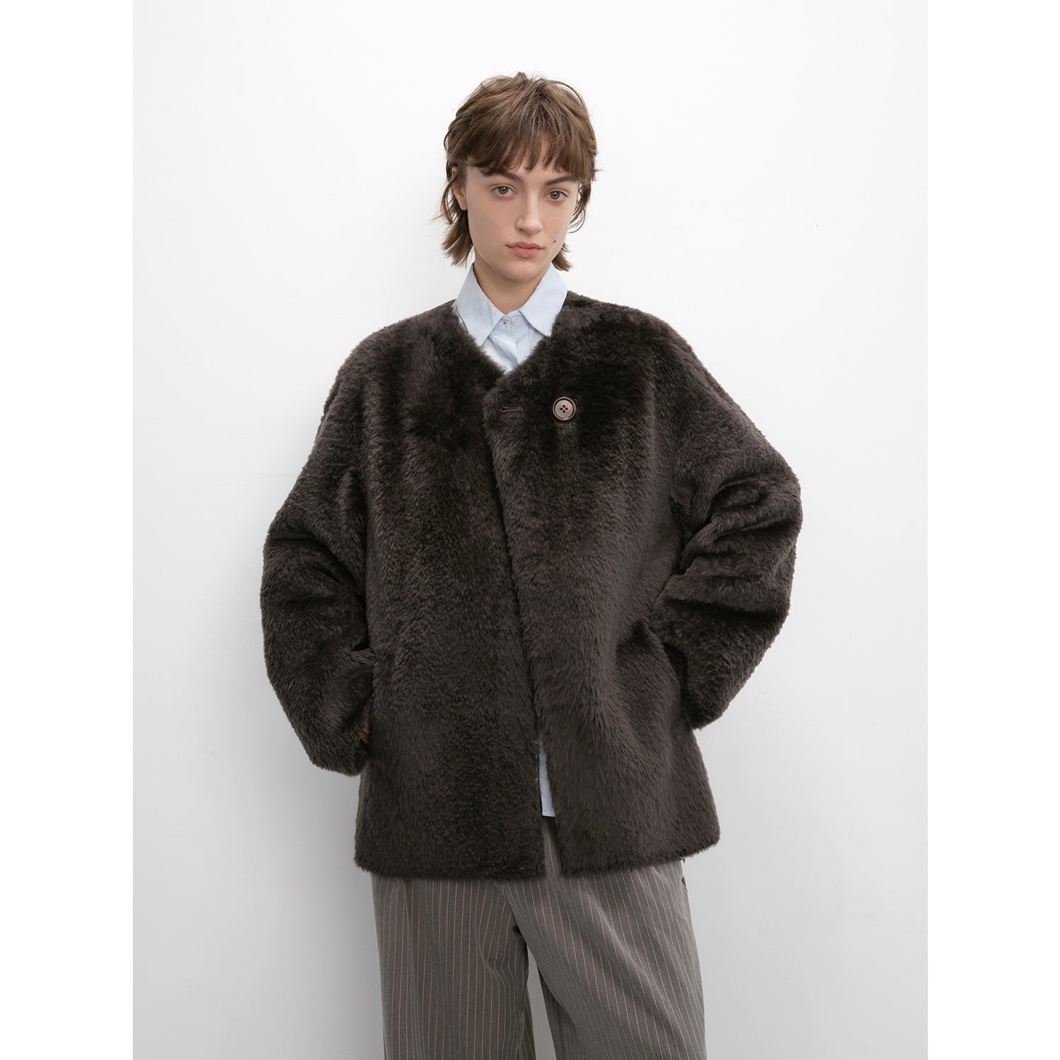 "Urban Home" Imported Merino Wool Fur Sheepskin Jacket for Women