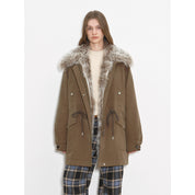 Fireladyfur Women’s Goose Down Parka  coat with Toscana Shearling Fur“Green Mile Miracle”