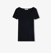 German Yangtze machine washable wool round neck slim short sleeve top for women