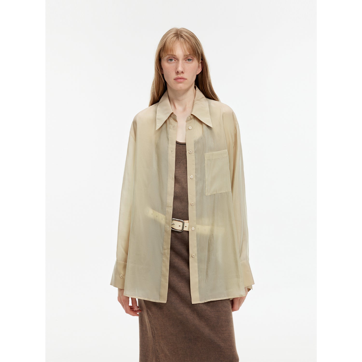 Wave Relaxed Cupro-Amino Sun-Proof Shirt“Hazy Spring”