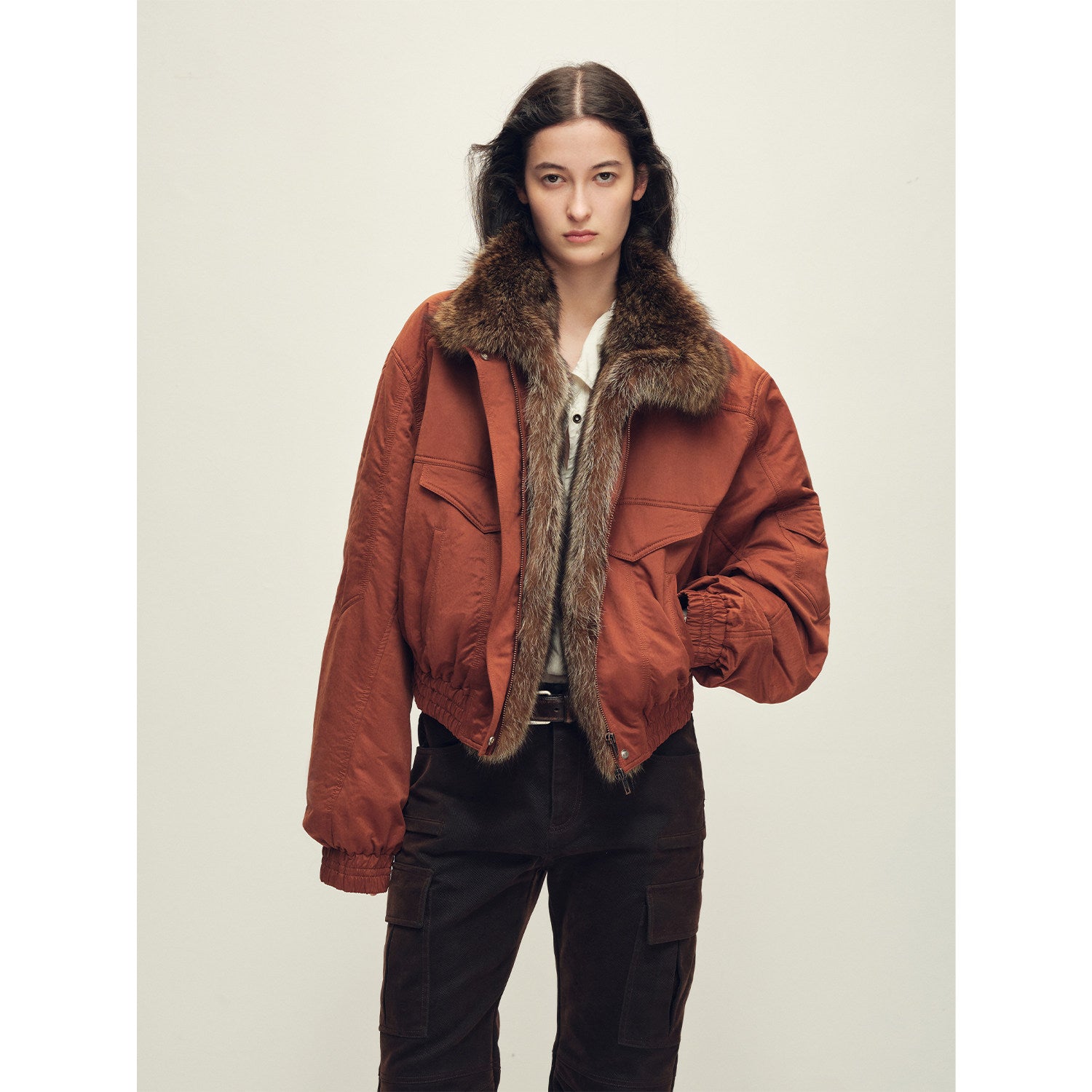 Firelady Fur Women's Multi-Color Fur Collar Parka - Pilot Jacket Style "Serene Heat Island"