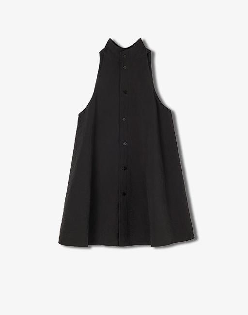 Luxury mulberry silk wrinkle-resistant small high collar A-line sleeveless top vest for women