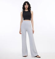 Knitted bootcut trousers, glutinous rice trousers, pit striped casual trousers