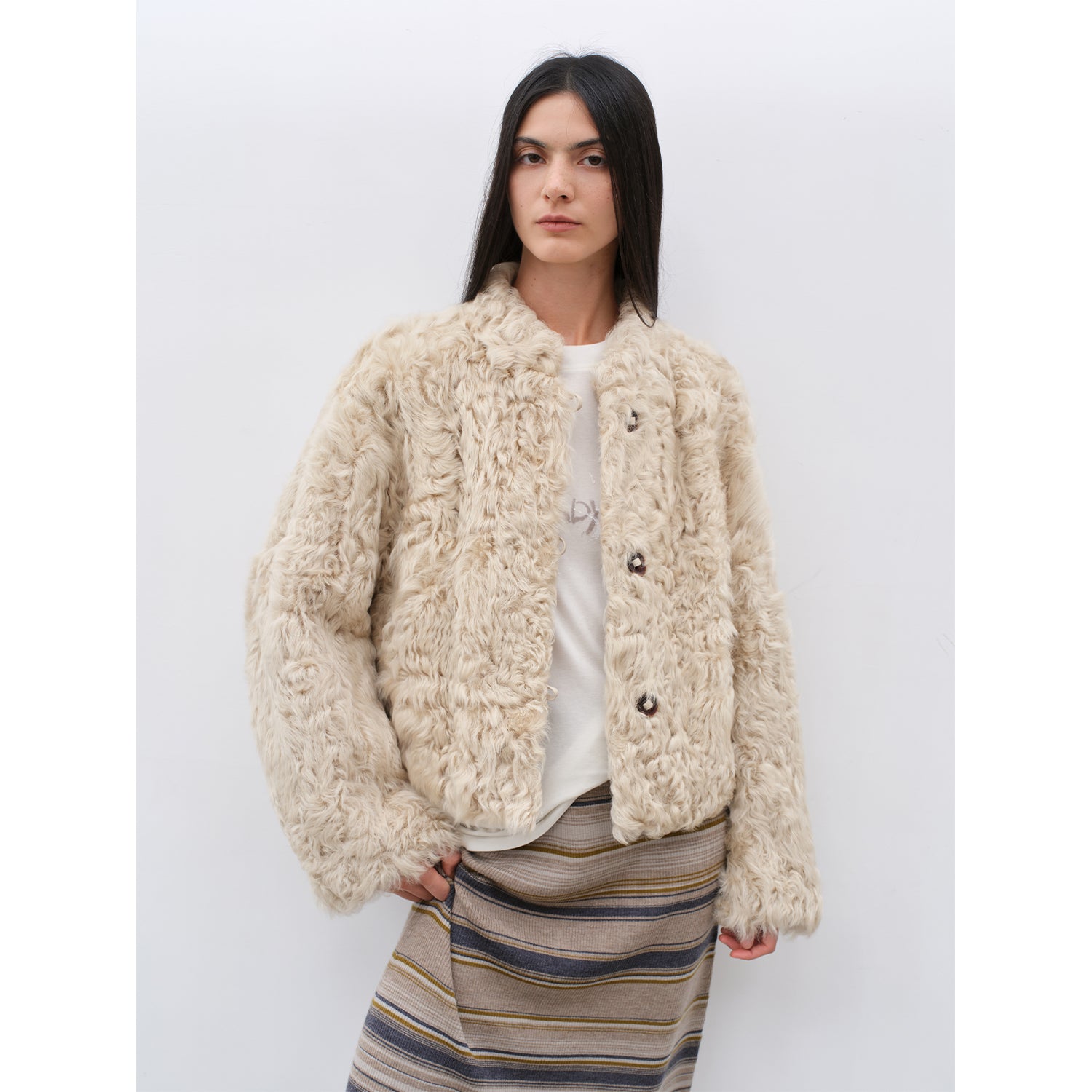 Little Bear's Thoughts New Zealand imported sheepskin coat