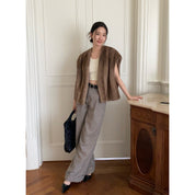 NAMA Chocolate Brownie Imported Whole Mink Vest Fur Coat