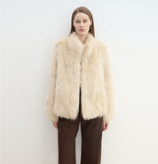 "Long Nocturne" imported fox fur retro short coat for women