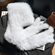 Fox Fur Hat Scarf Snow Hat Women Autumn Winter Warm High-end Double-sided Thickened Plush Earmuff Hat