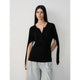 Tencel wool blend long-sleeved sweater thin top"Moonlight Schumann"