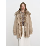 Fireladyfur Women’s Goose Down Parka  coat with Toscana Shearling Fur“Green Mile Miracle”