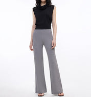 Knitted bootcut trousers, glutinous rice trousers, pit striped casual trousers