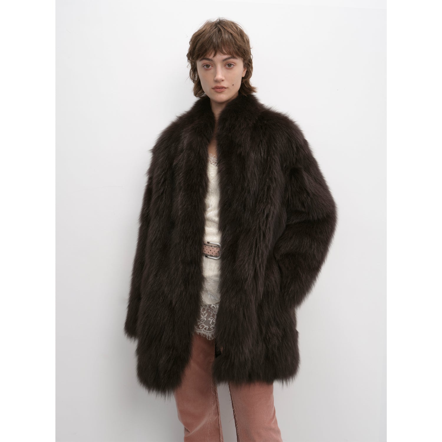 Light Years Away Imported Crown Grade Fox Fur Fashion Light Luxury Style Suit Collar Mid-Length Fur