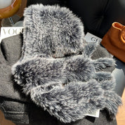 Fox Fur Hat Scarf Snow Hat Women Autumn Winter Warm High-end Double-sided Thickened Plush Earmuff Hat