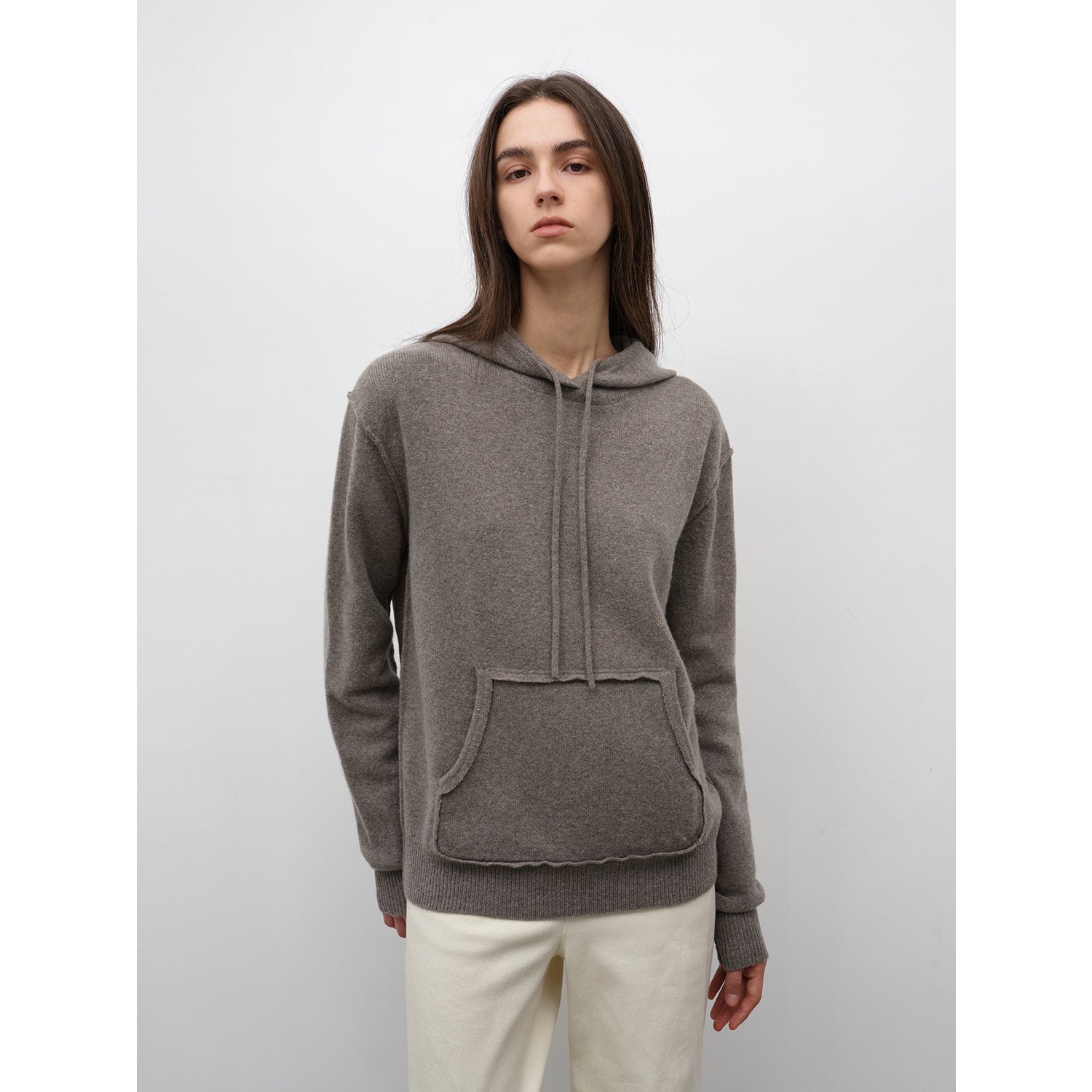 "Relaxed Encounter" Stylish Casual Sports Wool Knit Hoodie and Straight-Leg Leisure Pants Set