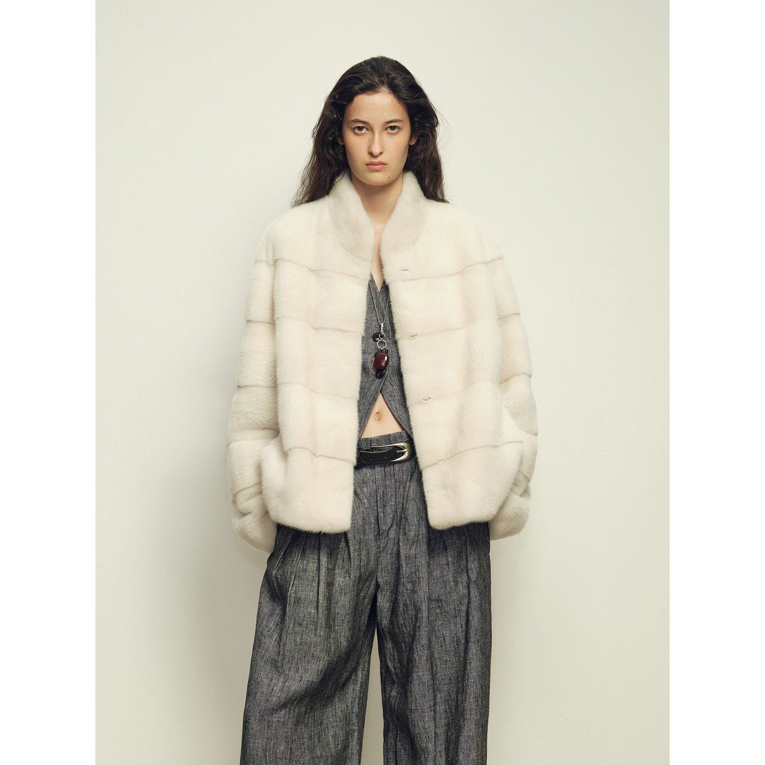 Fireladyfur Women's Purple Label Mink Coat | Horizontal Spine Tailoring | Mink Fur Outerwear“Legacy Mink”