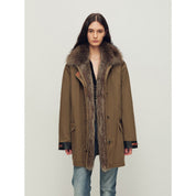 Firelady Fur Women's Goose Down Fur Parka with Detachable Raccoon Fur Hood“Hearthside Simmer”