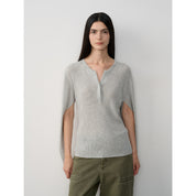 Tencel wool blend long-sleeved sweater thin top"Moonlight Schumann"