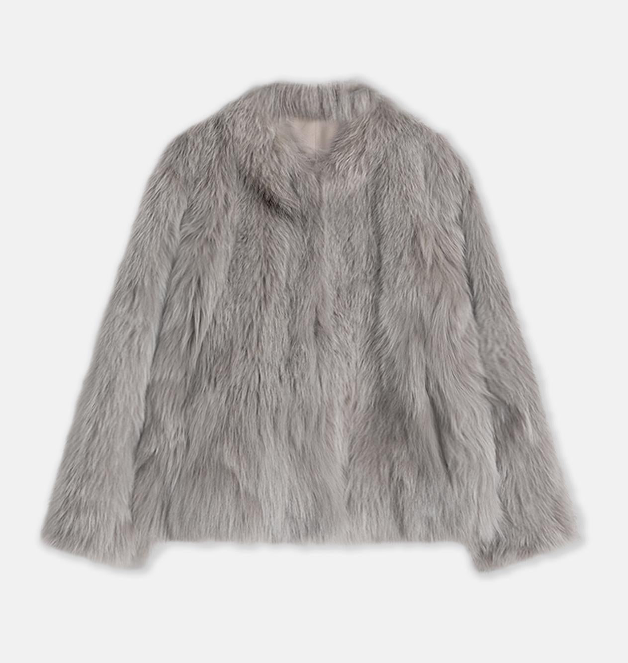 "Long Nocturne" imported fox fur retro short coat for women