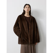 Swiss Snow Mink Velvet Fur Coat