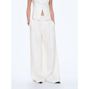 "Old Money Space" Linen draped vest and straight trousers suit